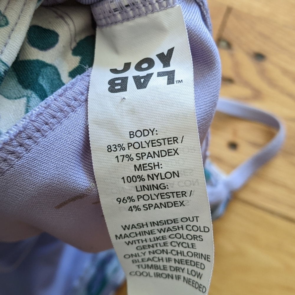 JoyLab Lavender and Green Sports Bra - Picture 2 of 7